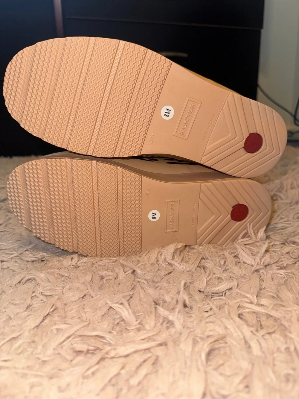 Leopard Print Rain Boots - Beige/Black - NEVER WORN